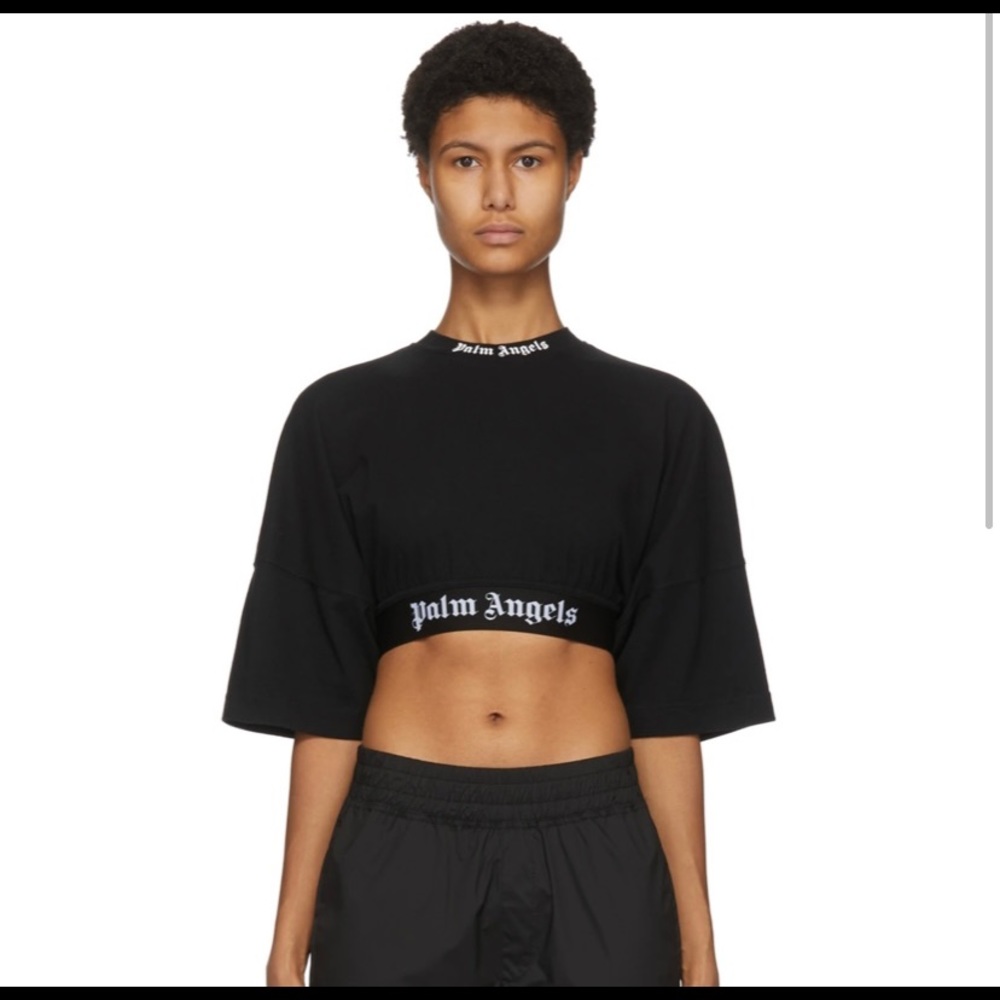 Palm angels logo cropped t shirt